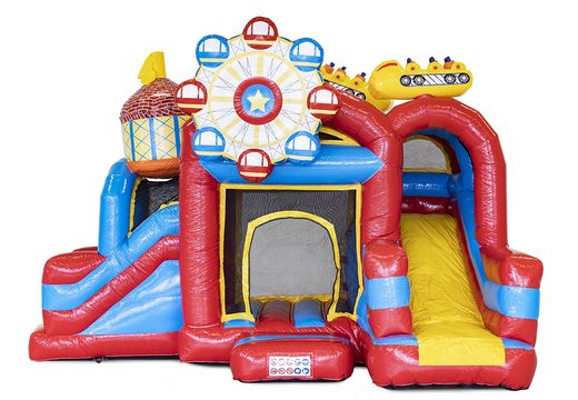 Order custom inflatable Aniko Jumpy Rollercoaster inflatable bouncer online at JB Promotions America; specialist in inflatable advertising items such as custom bouncers