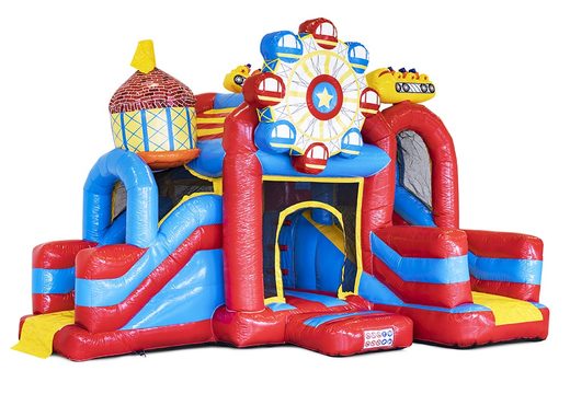 Order a custom Aniko Jumpy Rollercoaster inflatable in your ocorporate identity at JB Inflatables America. Promotional bounce houses in all shapes and sizes made at JB Promotions America 