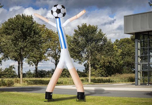 Buy the skyman with 2 legs and 3d ball of 6m high in blue and white online at JB Inflatables. All standard inflatable skydancers are fast delivered