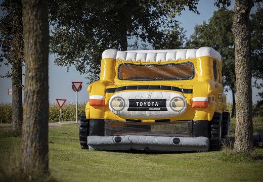 Order custom inflatable Toyota Land Cruiser Autobedrijf van der Linde inflatable bounce houses online at JB Promotions America; specialist in inflatable advertising items such as custom bounce houses