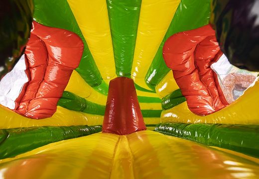 Buy a covered crawl tunnel bouncer in the gorilla theme with obstacles, a climbing slope and a slide for children. Order bouncers online at JB Inflatables America 