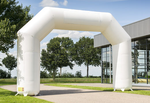 Inflatable start & finish arches in white online for sale at JB Inflatables America. Order standard advertisement inflatable arches in different colors and sizes now