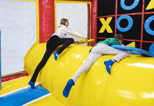 Order bouncer with obstacle course and tic tac toe game for children. Buy inflatable bouncers online at JB Inflatables America