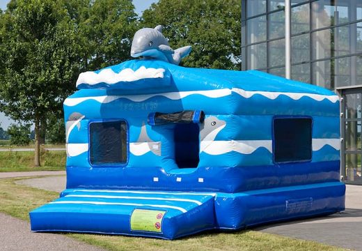 Seaworld themed inflatable ball pit with a 3D object on the roof and fun pictures on the walls. Order bounce houses online at JB Inflatables America 