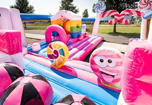 Order World Candyland bounce house for children. Buy bounce houses online at JB Inflatables America