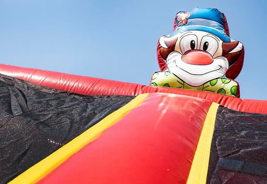 Circus bouncer with slides, obstacles with fun circus-themed prints for kids. Buy bouncers online at JB Inflatables America