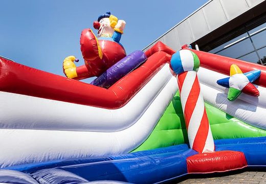 Order colored inflatable park in circus theme for children. Buy bouncers online at JB Inflatables America