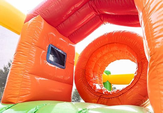 Get a big jungle themed inflatable bouncer with multiple slides and all sorts of fun obstacles with themed prints for kids. Order bouncers online at JB Inflatables America