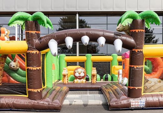 Buy large jungle themed inflatable bounce house for kids. Order bounce houses online at JB Inflatables America
