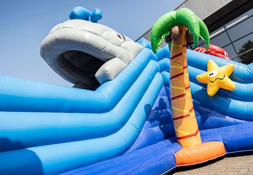 Inflatable seaworld bouncer with slides and fun obstacles with prints for children. Buy bouncers online at JB Inflatables America