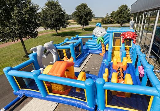 Order colored inflatable park in seaworld theme for children. Buy bounce houses online at JB Inflatables America