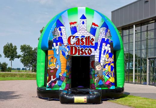 Disco multi-themed 4,5m  bounce house for sale in Castle theme for kids. Buy inflatable bounce houses online at JB Inflatables  America