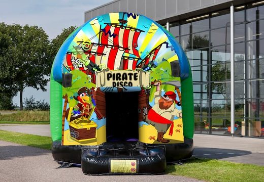 For sale disco multi-themed 4,5 meters pirate themed bouncer for children. Order inflatable bouncers now online at JB Inflatables  America