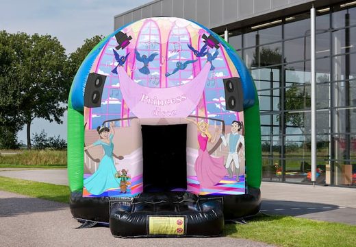 Disco multi-themed 4,5m bounce house for sale in the Princess theme for kids. Order inflatable bounce houses online at JB Inflatables  America