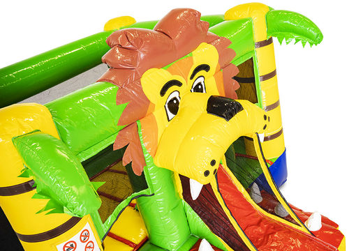 Mini inflatable bouncy castle in lion theme for sale for children. Buy inflatable bouncy castles at JB Inflatables America