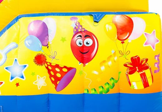 Order large inflatable open multiplay bounce house with slide in funcity party theme for kids. Buy bounce houses online at JB Inflatables America 