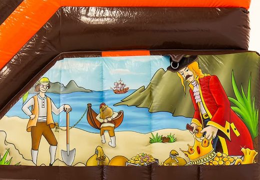Order a multifunctional pirate themed bounce house with a slide for kids. Buy bounce houses online at JB Inflatables America 