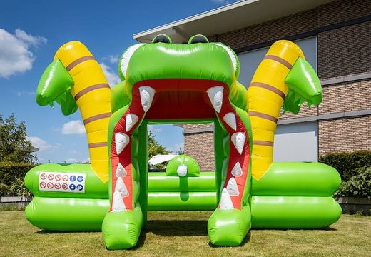 Groot opblaasbaar open bubble boarding park springkussen met schuim kopen in thema krokodil voor kinderen