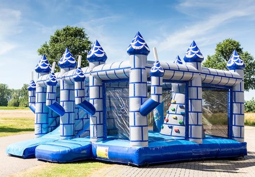 Multiplay indoor castle bounce house with a slide for kids. Buy bounce houses online at JB Inflatables America 