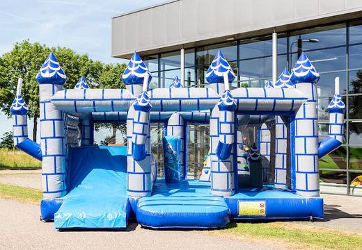 Buy a castle themed bounce house with a slide for kids. Buy bounce houses online at JB Inflatables America 