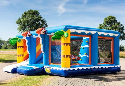 Buy indoor multiplay seaworld bounce house in a limited height of 2.74 meters and with a slide for children. Order bounce houses online at JB Inflatables America 