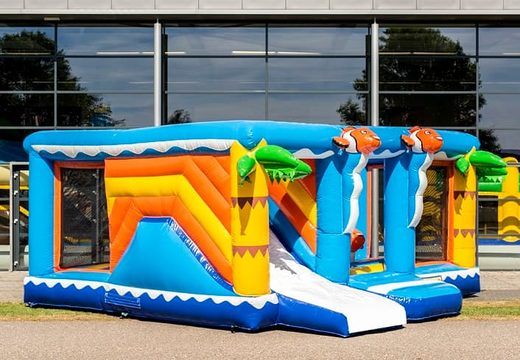 Multiplay indoor sea bounce house with a slide for kids. Buy bounce houses online at JB Inflatables America 