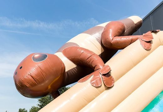 Jungle bouncer 20 meters with slides, obstacles with fun jungle-themed prints for kids. Buy bouncers online at JB Inflatables America
