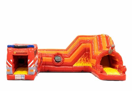 Buy a spacious crawl tunnel fire brigade bouncy castle for kids. Order bouncy castles online at JB Inflatables America 