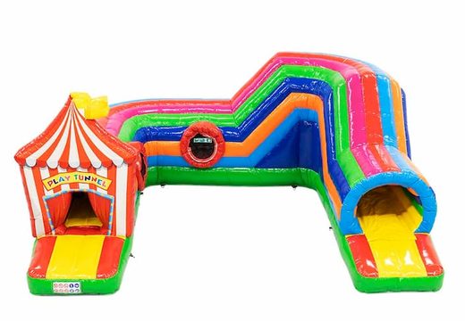 Buy Playfun crawl tunnel bounce house in circus theme for children. Order bounce houses online at JB Inflatables America 
