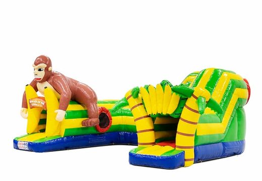 Buy inflatable play fun crawl tunnel bounce house in gorilla theme for children. Order bounce houses online at JB Inflatables America 