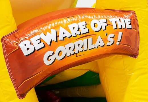 Order Gorilla crawl tunnel bouncer with obstacles, a climbing ramp and sliding ramp for kids. Buy bouncers online at JB Inflatables America 