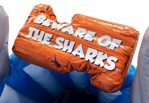 Order shark crawl tunnel bounce house with obstacles, a climbing slope and a slide for kids. Buy bounce houses online at JB Inflatables America 