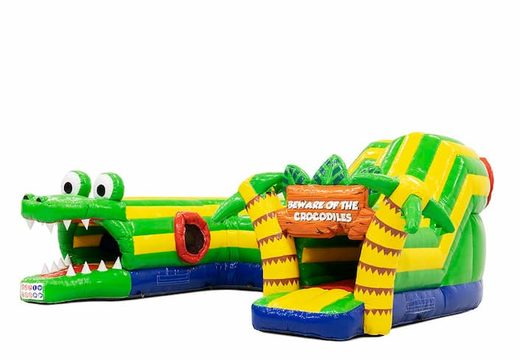 Buy inflatable indoor play fun bouncy castle crawl tunnel in theme crocodile for children. Order bouncy castles online at JB Inflatables America 