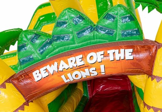 Buy a spacious crawl tunnel lion bounce house for kids. Order inflatable bounce houses online at JB Inflatables America 