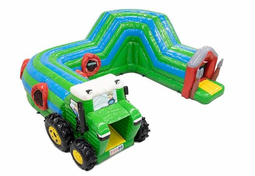 Buy a spacious crawl tunnel tractor bounce house for kids. Order bounce houses online at JB Inflatables America 