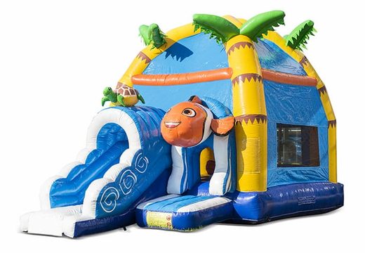 Buy inflatable indoor multiplay maxifun super bounce house with slide in theme clownfish nemo seaworld for children. Order inflatable bounce houses online at JB Inflatables America