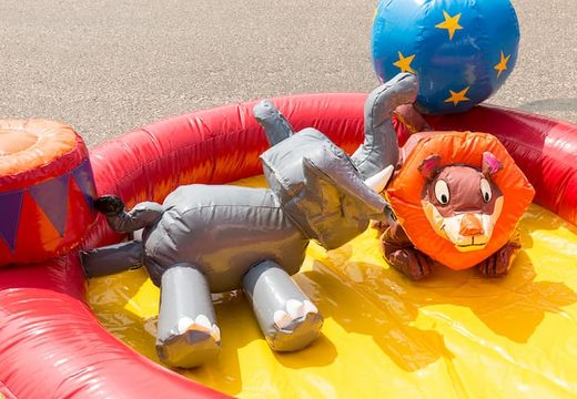 Theme playzone circus with plastic balls and buy 3D objects for children. Order bounce houses online at JB Inflatables America 