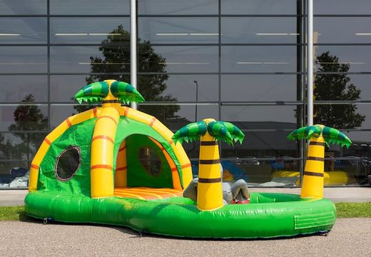 Playzone jungle bounce house with plastic balls and 3D objects for children. Buy bounce houses online at JB Inflatables America 