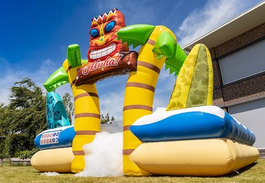 Order a bubble park with a Hawaii themed foam crane for children. Buy inflatable bouncers online at JB Inflatables America