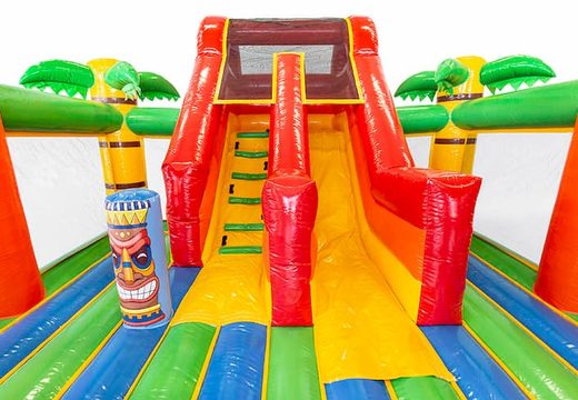 Buy a slidebox Hawaii themed bouncer with a slide for kids. Buy bouncers online at JB Inflatables America 