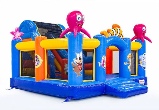 Order Slidebox Seaworld bounce house with slide for kids. Buy bounce houses online at JB Inflatables America 