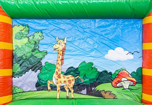 Play mountain open jungle bounce house with walls for kids. Order bounce houses online at JB Inflatables America