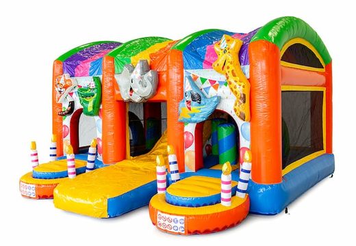 Buy large inflatable indoor multiplay bounce house with slide in theme party for children. Order bounce houses online at JB Inflatables America 