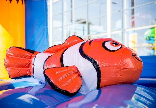 Order inflatable multifun bouncer with roof in theme nemo for children at JB Inflatables America. Buy bouncers online at JB Inflatables America