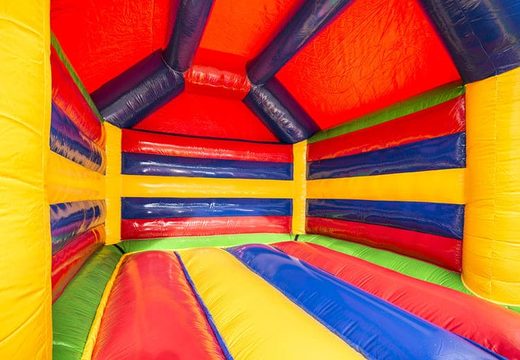 Buy a standard bounce house in a circus theme with beautiful animations on the inner and outer walls and on the pillars for children. Order inflatables online at JB Inflatables America