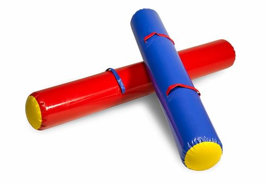 Gladiatorstokken rood blauw kopen voor spel game opblaasbaar springkussen voor kinderen