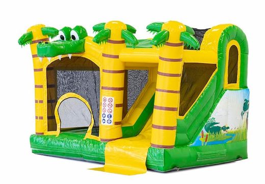 Buy inflatable multiplay bounce house in crocodile theme with or without bath for children at JB Inflatables America. Order bounce house online at JB Inflatables America