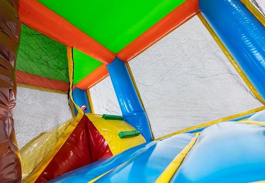 Buy multi inflatable bounce house with swimming pool in the theme Hawaii for children. Order bounce houses at JB Inflatables America