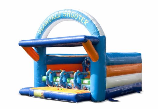 Buy Shooting gallery seaworld bounce house with cannon game for kids. Order bounce houses online at JB Inflatables America