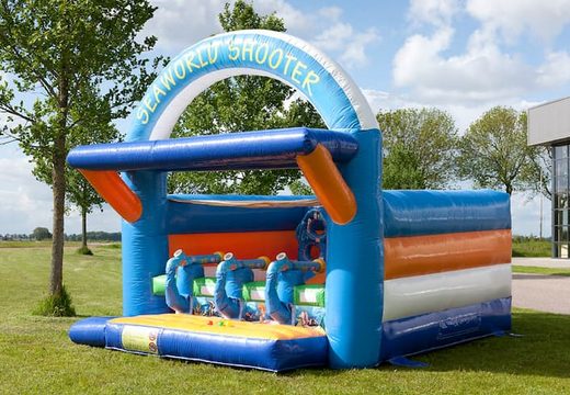 Order Shooting gallery seaworld bouncy castle with cannon game for children. Buy inflatable bouncy castles online at JB Inflatables America